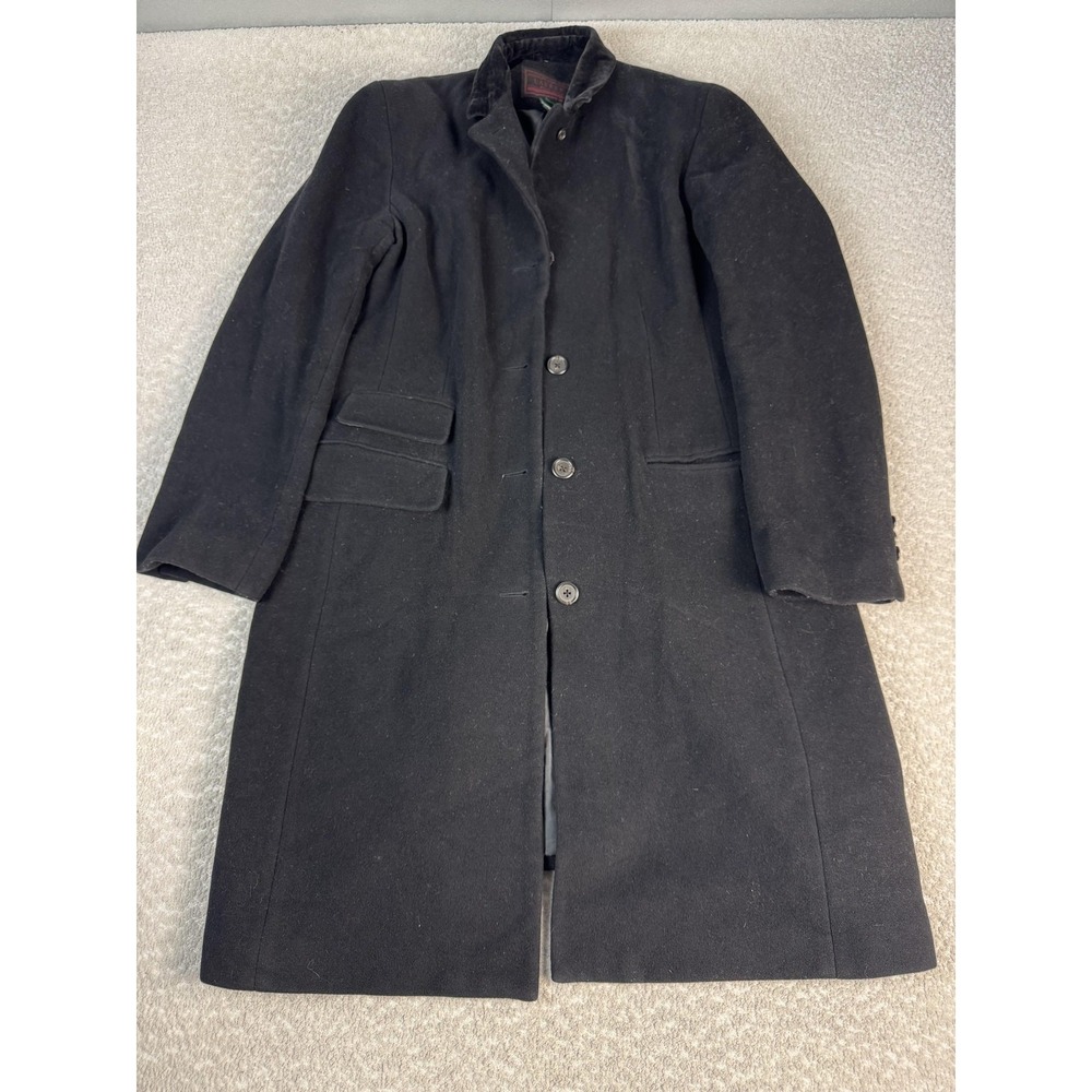 Lauren Ralph Lauren Coat Womens 6 Black Wool Long Lined Button Front Overcoat